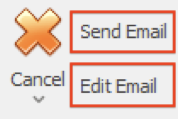 Cancel button email options