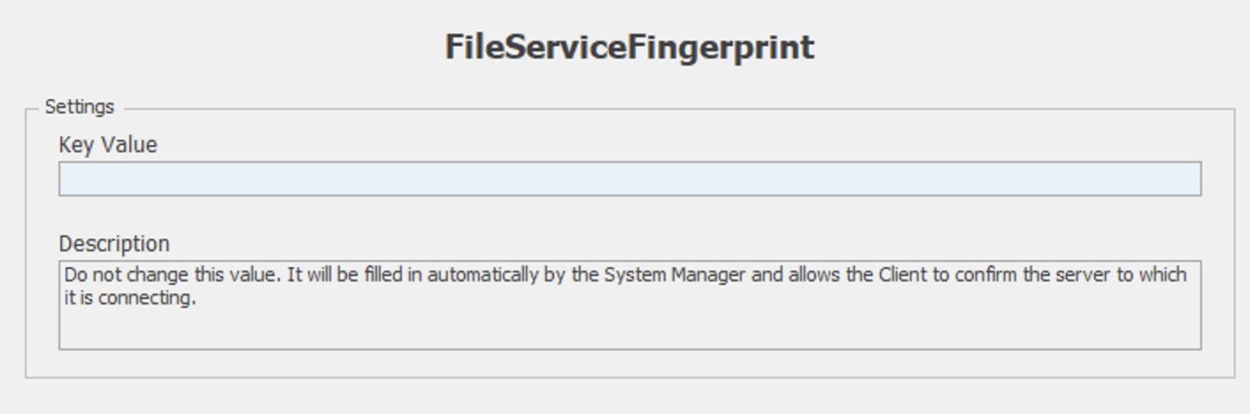 FileServiceFingerprint Key