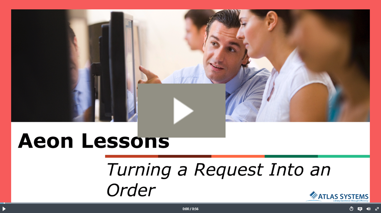 Turning a Request Into an Order Video